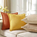 decorUhome Fall Corduroy Light Brown Throw Pillow Covers 26x26 Set of 2 - Image 4