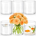 TBWIND 6pcs 6" x 4.7" Clear Glass Cylinder Vases for Centerpieces by TBWIND