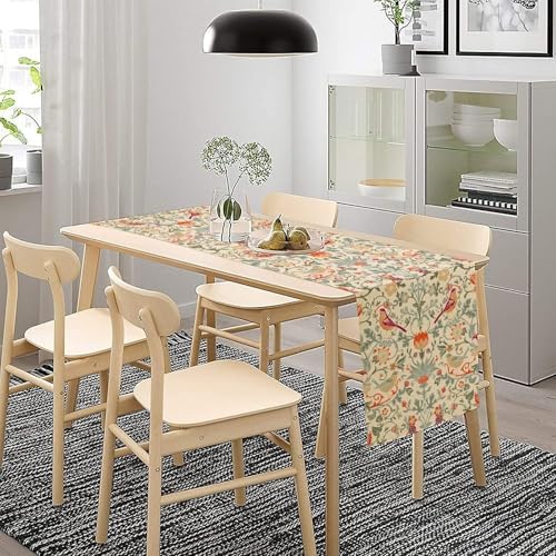 William Morris Style Floral Table Runner for Table Decor, Art Rustic Botanical Flower Vintage Printed for Kitchen Dining Room Living Room Farmhouse Party Holiday Decorate 13" x 120" - Image 7