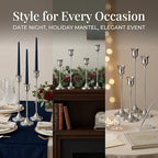 Silver Taper Candle Holders 4 Sets(12 Pcs) - Tall Metal Candlestick Holders for Table Centerpiece, Formal Dinner, Wedding, Fireplace Mantel Decor, Fits 3/4 Inch Thick Candles - Image 7