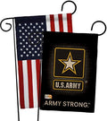 U.S. Army Burlap Garden Flag - Pack Armed Forces Rangers United State American Military Veteran Retire Official USA Applique - House Banner Small Yard Gift Double-Sided Imported 13 X 18.5 by Breeze+Decor