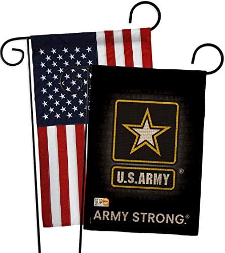 U.S. Army Burlap Garden Flag - Pack Armed Forces Rangers United State American Military Veteran Retire Official USA Applique - House Banner Small Yard Gift Double-Sided Imported 13 X 18.5 by Breeze+Decor