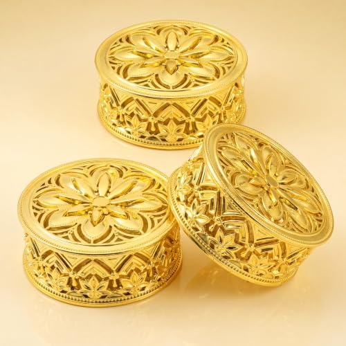 Yexiya 48 Pack Golden Indian Return Gift Boxes for Diwali Pooja, Glittery - Image 3