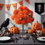 Tigeen 12 Pcs Day of the Dead Marigold Flowers, Orange - Image 4