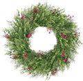 24 Inch Summer Wreaths for Front Door Spring Wreath Outdoor Green Door Wreath for All Seasons Porch Living Room Bedroom Indoor Outdoor Window Wall Farmhouse Home Decoration by MDSTBN