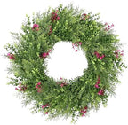 24 Inch Summer Wreaths for Front Door Spring Wreath Outdoor Green Door Wreath for All Seasons Porch Living Room Bedroom Indoor Outdoor Window Wall Farmhouse Home Decoration by MDSTBN
