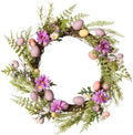 National Tree Company 22 in. Pink Eggs, Flowers and Ferns Easter Wreath, Artificial Spring Wreath with Pink & Pastel Easter Eggs, Indoor or Covered Outdoor Décor by Unknown