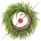 Glitzhome 28 Inch Christmas Norfolk Pine Wreath for Front Door, Real Touch Artificial Greenery Wreath for Windows, Walls, Porches Indoor and Outdoor Home Decoration - Image 6