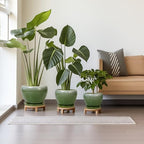 Ceramic Pots for Plants, 10+8+6 Inch Ceramic Planter Indoor, Green - Image 2