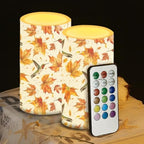 Fall Candles Battery Operated Flameless Candles with Remote and Timer Maple Leaf Hummingbird Electric Candles LED Flickering Candles for Home Farmhouse Room Bedroom Holiday Decorations by WelcometoLuarisgur