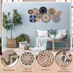 Tatuo 11 Pcs Boho Wall Basket Decor Woven Wall Hanging Art, Blue - Image 4