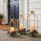 Elegant Gold Decorative Lanterns Set of 6-19/16/13 Inch - Image 4