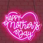 Retisee Large Happy Mother's Day Neon Signs Heart Light Up Happy Diwali Signs Wall Decor for Home Bedroom Living Room Mom's Birthday Gifts(Happy Mother's Day) - Image 6