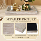 Wooden Decorative Tray, Rectangular Serving Tray with Wood Bead, Farmhouse Big Tray for Ottoman, Countertop, Coffee Tabl, 16.5" x 13"x 1.6" (White Washed) - Image 6