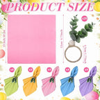 Preboun 20 Pcs Easter Pastel Cloth Napkin with 20 Leaf Napkin Rings 19 x 19 Inch Spring Dinner Reusable Fabric Cocktail Napkins for Farmhouse Easter Party Dinner Table Supplies - Image 2