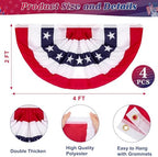 12 PCS 4th of July Banner Flag, 2 × 4 FT Red White Blue Pleated Fan Flag, Independence Day American Banner, Patriotic Fan Bunting for Fourth of July Party Decorations 250th Anniversary - Image 2