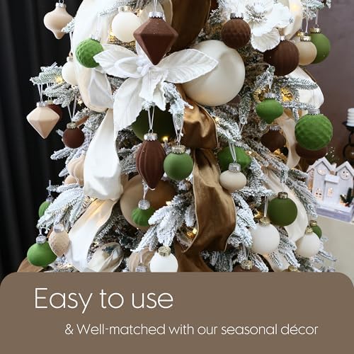 Sea Team 25-Pack Flocked Velvet Christmas Ball Ornaments, Prairie Fall - Image 4