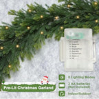 6 FT Christmas Garland Pre Lit Cedar Garlands Artificial Pine Cypress Garlands for Dining Tables Mantle Porches Outdoor Christmas Decorations - Image 4