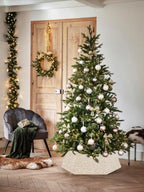 Champagne Gold Tree Collar 31.49 Inch Sequin Foldable Christmas Tree Ring Velvet Tree Skirt Cover for 9ft Xmas Pencil Tree Holiday Decor - Image 6