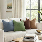 decorUhome Soft Chenille Haze Blue Throw Pillow Covers 22X22 Set of 2 - Image 3