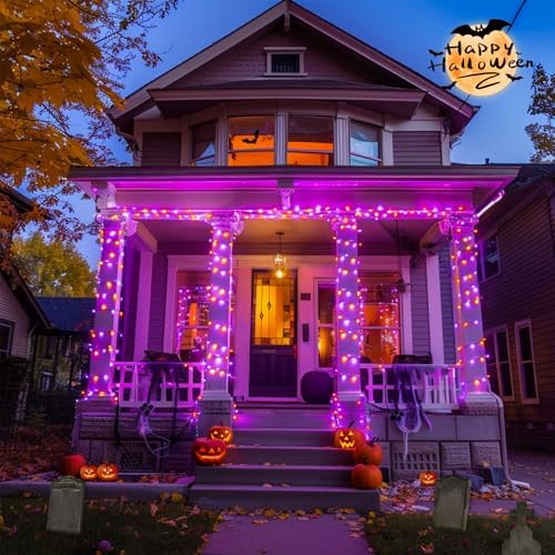 JMEXSUSS 400LED Orange and Purple Halloween Lights Indoor Outdoor - Image 2