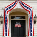 2 Pack Patriotic Bunting Banner, 4th of July Outdoor Porch Decorations 2.5 x 20 ft Red White and Blue American Flag for Memorial Day, Veterans Day, Home Yard (Independence Day-1) - Image 2