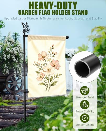Heavy Duty Garden Flag Holder with 5-Prong & Butterfly, 12x18 Flag - Image 3