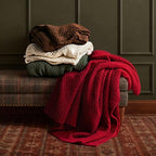 EVERGRACEHOME Chunky Chenille Knit Throw Blanket, 60 x 80, Classic Red - Image 6