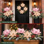 8PCS Large Christmas Magnolia Flowers for Christmas Tree Wreath - Image 6