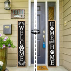 Outdoor Welcome Sign Front Porch Door Decor, 45"X9" Wood Black - Image 5
