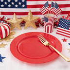 FLOWERCAT 60PCS Red Plastic Plates - Heavy Duty Red Plates Disposable for Party - Include 30PCS 10.25inch and 30PCS 7.5inch for 30 guests Birthday Party & Events &4th of July - Image 5