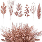 66 Pcs Christmas Glitter Picks and Sprays, Rose Gold by Vertintong