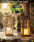 13" Outdoor Lanterns for Patio Waterproof, Solar Lanterns Decorative Porch - Image 4