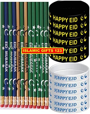 (98 Pack) Eid Balloons Eid Pencils Eid wristbands Eid Mubarak decoration EID Favors Eid decor Eid gifts Islamic wall decoration Ramadan favors Ramadan decoration Islamic Favors Muslim gifts - Image 4