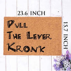 Funny Coir Doormat Pull The Lever Kronk Welcome Front Porch Patio Garage Enter Area Decor Doormats For The Entrance Way Outside Personalized Rugs Heavy-Duty Back Non Slip Outdoor Mat 23.6 x 15.7 inch - Image 5