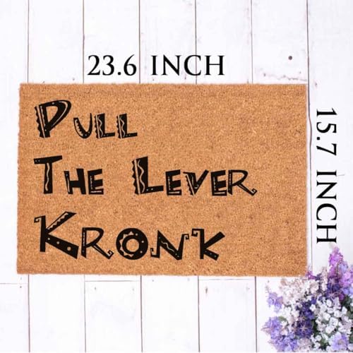 Funny Coir Doormat Pull The Lever Kronk Welcome Front Porch Patio Garage Enter Area Decor Doormats For The Entrance Way Outside Personalized Rugs Heavy-Duty Back Non Slip Outdoor Mat 23.6 x 15.7 inch - Image 5