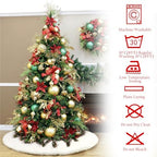 AerWo Christmas Tree 60 inches White Plush Skirt Decoration for Merry Christmas Party, High-End Soft Classic Fluffy Faux Fur Christmas Tree Skirt Decorations for Xmas Tree Decorations and Ornaments - Image 7