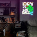 Fish Neon Lights Don't Be a Dumb Bass Neon Signs Wall Decor for Bedroom,Game Room, Man Cave Fishing Gifts For Men, Dad For Fisherman, Father-14.37 x 12.2IN-USB Powered-Acrylic - Image 2