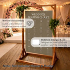 Wooden Welcome Sign Stand, Heavy Duty Adjustable Sign Holder Stand Wood Easel w/ Poster Design Templates for Wedding, Bridal Shower, Baby Shower, Birthday Party, 62" x 30" x 20" - Image 3