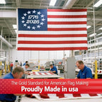 Made in USA 250th Anniversary American Flag 3x5 Ft,1776-2026 American Flags for Outside,Heavy Duty Nylon USA 250 Years Flag,Durable Flags for High Wind,Fade Resistant and aterproof,Embroidered Stars - Image 4