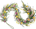 70-Inch Spring Summer Flower Garland for Mantle, Floral Garland with Colorful Wildflowers, Forsythia & Lavender Flowers for Decor, All Year Round Artificial Flower Garlands for Home Decor by Egolot