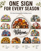 12PCS Interchangeable Welcome Sign for Front Door Every Season Decorations - Image 6