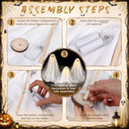 Woanger 5 Pcs Halloween Ghost Table Decorations Light Up Ghost Indoor Decor - Image 5