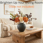 Fall Centerpieces for Tables - Burnt Orange Hydrangea & Eucalyptus Stems - Image 2