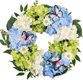 Valery Madelyn 18" Hydrangeas Spring Summer Wreaths for Front Door by ValeryMadelyn