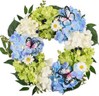 Valery Madelyn 18" Hydrangeas Spring Summer Wreaths for Front Door by ValeryMadelyn