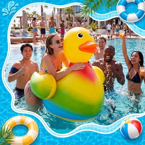 Hungdao Golf Cart Parade Decorations Kit – Rainbow Float Party Supplies with Inflatable Duck, Tinsel Garlands, Flag Bunting & Streamers for Community Parades, Summer Parties & Outdoor Events - Image 4