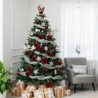 48 Pcs Velvet Christmas Ball Ornaments,Flocked Christmas Tree Decorations,Xmas Tree Decor,Hanging Balls Ornaments with Loop,Decoration for Xmas,Holiday,Wedding,Home Decor,Multi-Shape (Burgundy) - Image 5