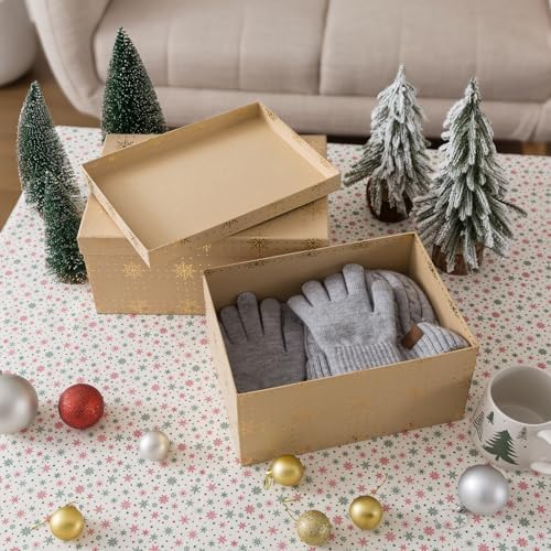 Soul & Lane - Large Christmas Nesting Gift Boxes with Lids, Set of 2, Kraft - Image 7