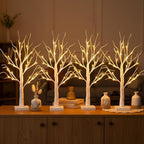 PABIPABI Lighted Birch Tree with LED Lights Christmas Decorations, Small Artificial Bonsai Tree Lights with Timer, LED Tabletop Trees for Home Wedding Decor by PABIPABI